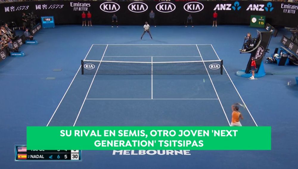 Rafa Nadal arrasa a Tiafoe y se enfrentará a Tsitsipas en semifinales del Open de Australia