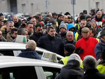 Protesta de taxistas en Madrid. Protesta de taxistas en Madrid.