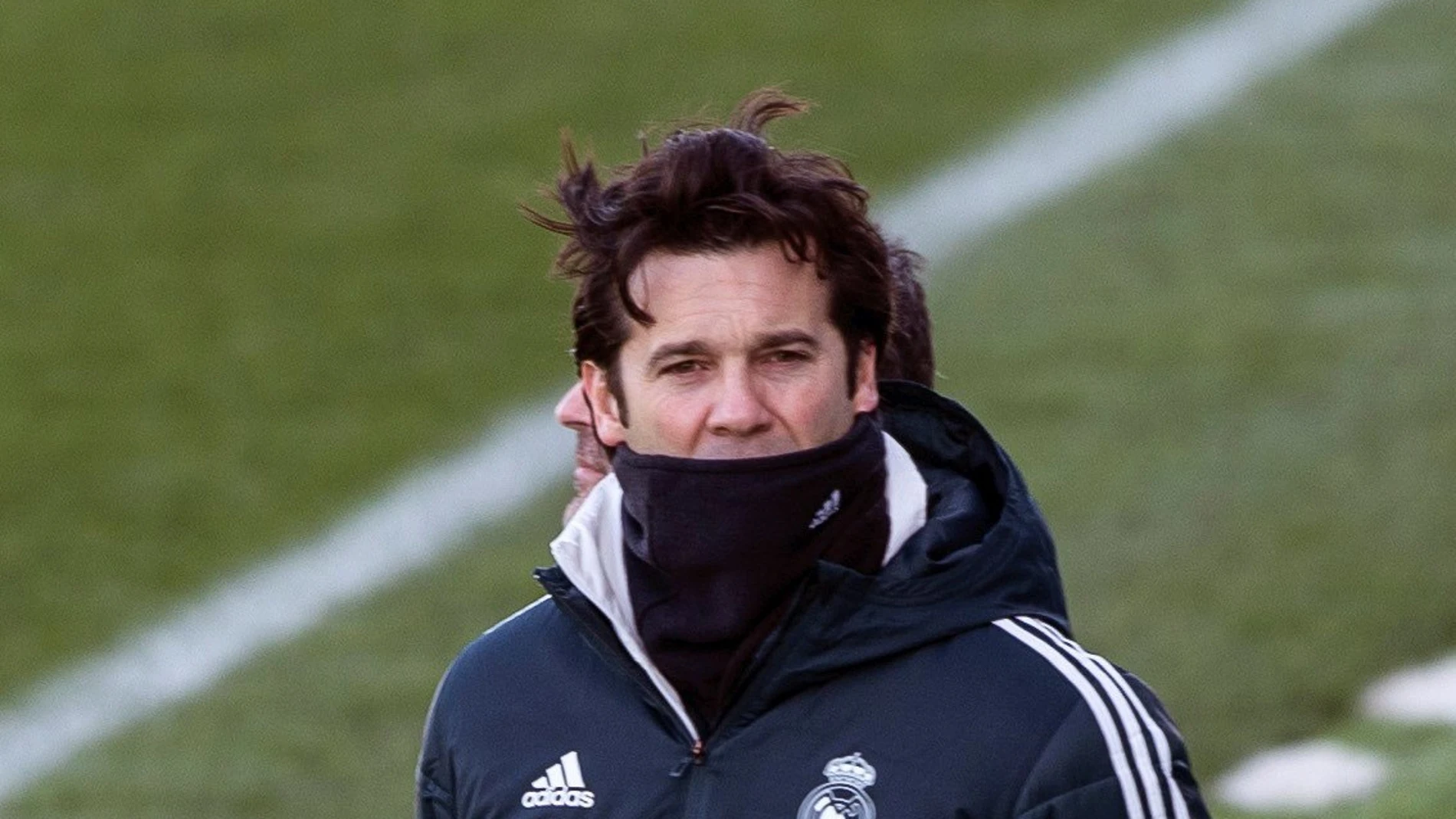 Solari, durante el último entrenamiento del Real Madrid Solari, durante el último entrenamiento del Real Madrid