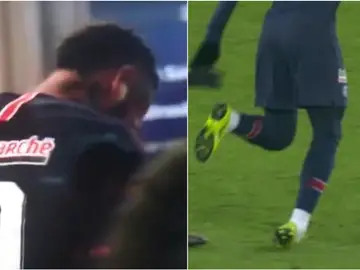 Neymar se marchó lesionado entre lágrimas Neymar se marchó lesionado entre lágrimas