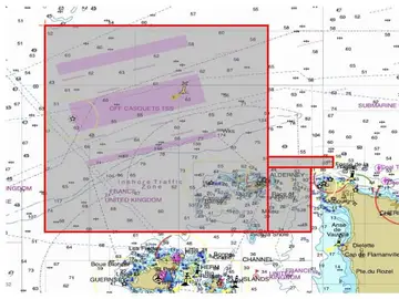 La zona en la que se está buscando el avión en el que iba Emiliano Sala La zona en la que se está buscando el avión en el que iba Emiliano Sala