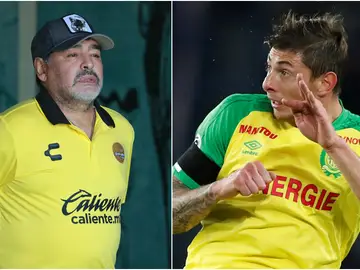 Diego Armando Maradona y Emiliano Sala Diego Armando Maradona y Emiliano Sala