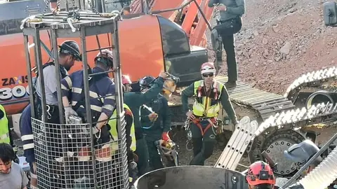 Imagen de archivo de la Brigada de Salvamento Minero de Asturias durante las tareas de rescate de Julen Imagen de archivo de la Brigada de Salvamento Minero de Asturias durante las tareas de rescate de Julen