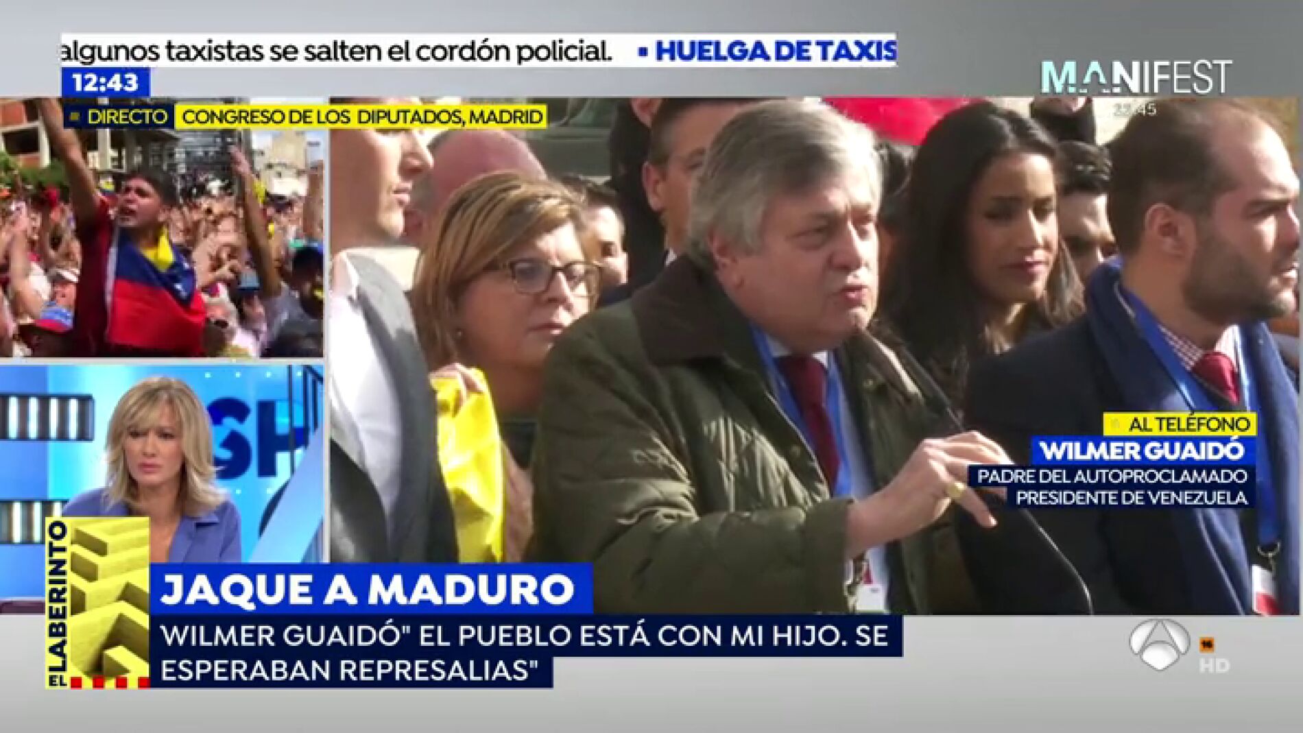 El padre del autoproclamado presidente de Venezuela: "No s&eacute; d&oacute;nde est&aacute; mi hijo pero est&aacute; bien y ya trabajando"