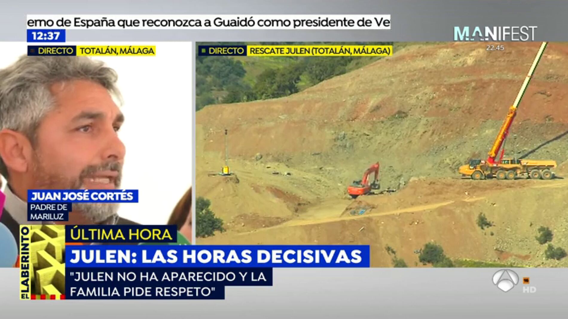 Juan Jos&eacute; Cort&eacute;s: "Rezaremos con los padres de Julen en la falda de la monta&ntilde;a para que Dios le d&eacute; fuerza"