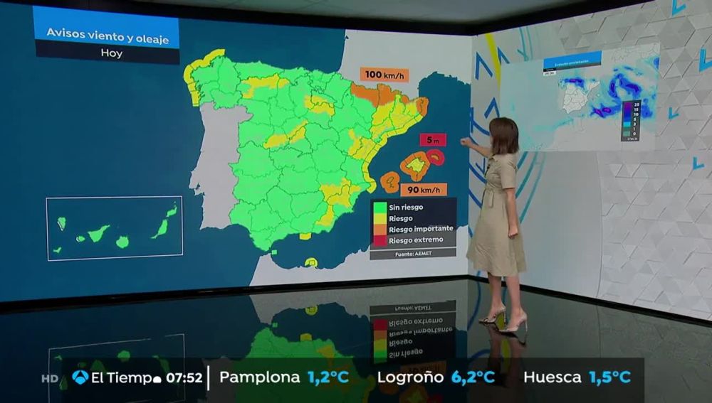 Se agrava el temporal marítimo en Baleares y el viento en el nordeste peninsular 