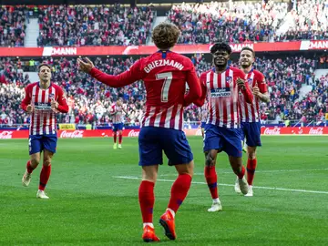 Griezmann celebra un gol del Atlético Griezmann celebra un gol del Atlético