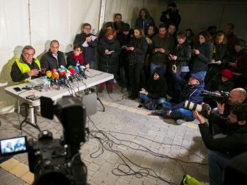 Periodistas en una rueda de prensa sobre el rescate de Julen