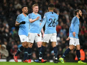 El Manchester City celebra un gol El Manchester City celebra un gol