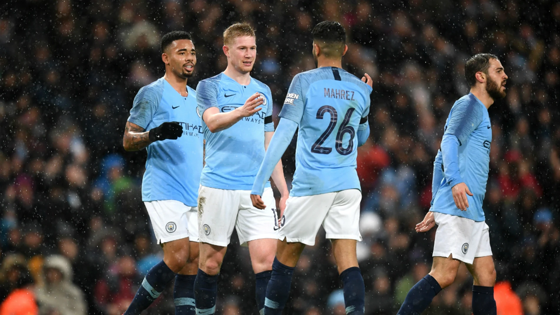 El Manchester City celebra un gol El Manchester City celebra un gol