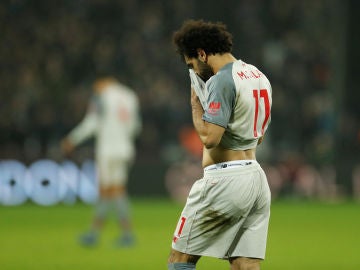 Salah, abatido en el partido contra el West Ham