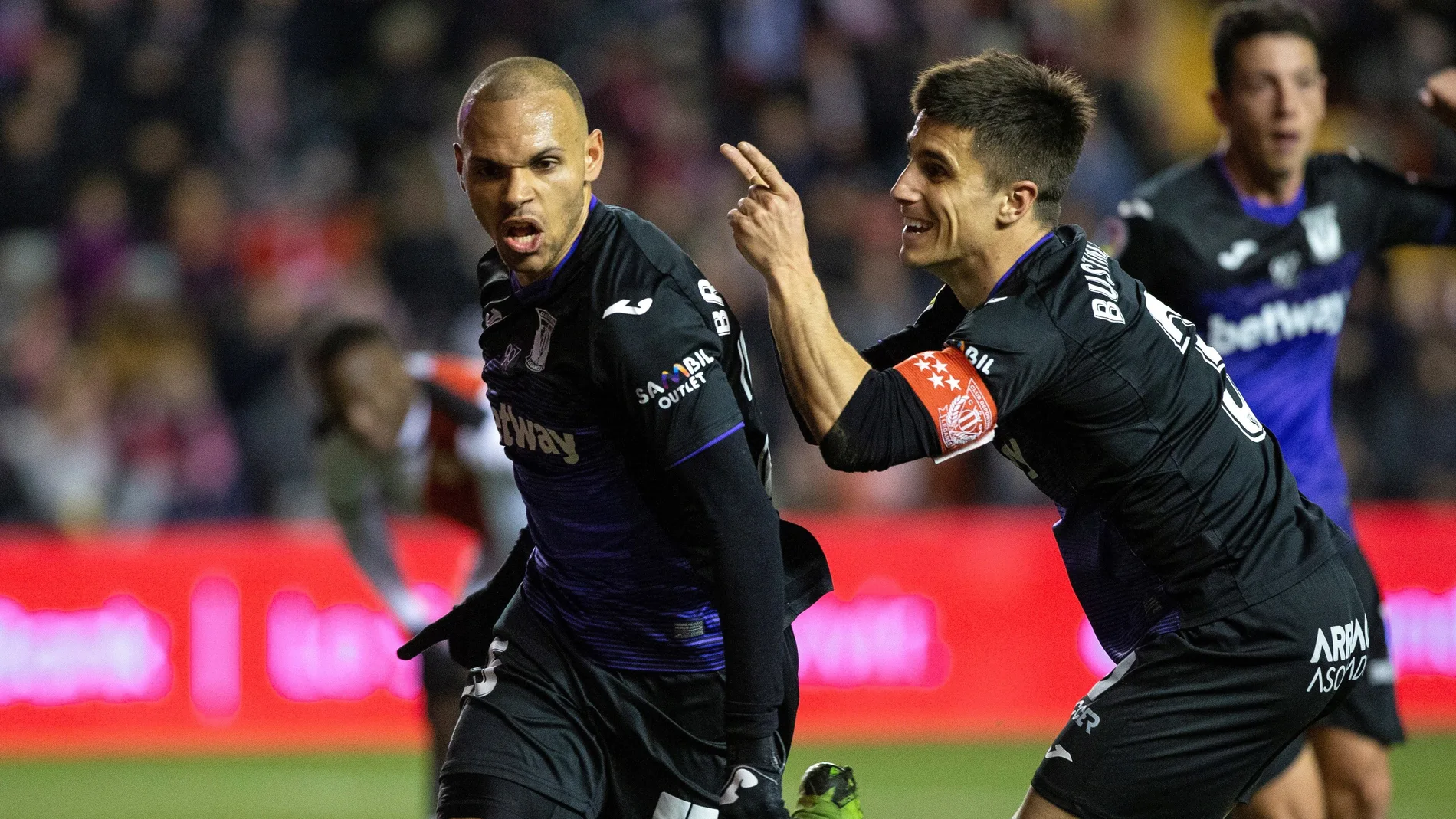 Braithwaite celebra su gol contra el Rayo Vallecano Braithwaite celebra su gol contra el Rayo Vallecano
