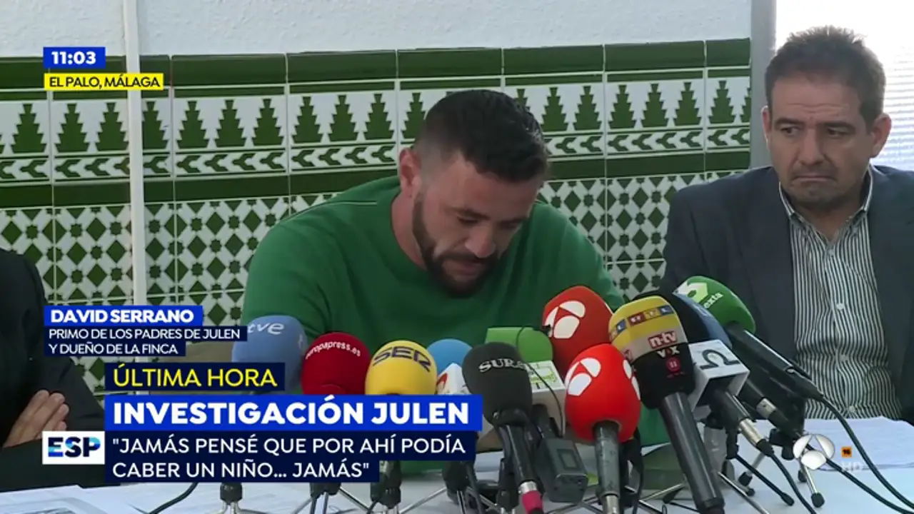 El dueño de la finca de Totalán donde murió Julen se derrumba: "El niño se escurrió entre los bloques y desapareció"