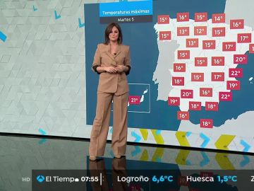 Situación estable con temperaturas elevadas y lloviznas débiles en el extremo norte peninsular