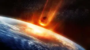 Recreación de un asteroide a punto de colisionar contra la Tierra (Archivo) Asteroide a punto de colisionar contra la Tierra (Archivo)