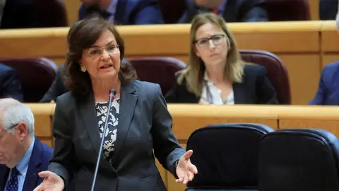 La vicepresidenta del Gobierno, Carmen Calvo La vicepresidenta del Gobierno, Carmen Calvo