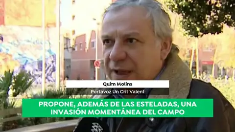 Quim Molins, portavoz de 'Crit Valent', propone una invasión de campo "pacífica" durante el Clásico Quim Molins, portavoz de 'Crit Valent', propone una invasión de campo "pacífica" durante el Clásico