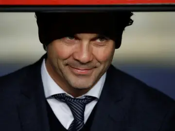 Solari, durante el partido contra el Barcelona Solari, durante el partido contra el Barcelona