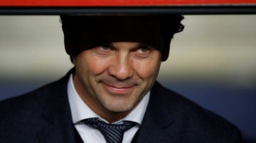 Solari, durante el partido contra el Barcelona