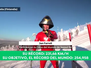 Jan Farrell quiere batir su propio récord de 231 km/h sobre los esquís Jan Farrell quiere batir su propio récord de 231 km/h sobre los esquís