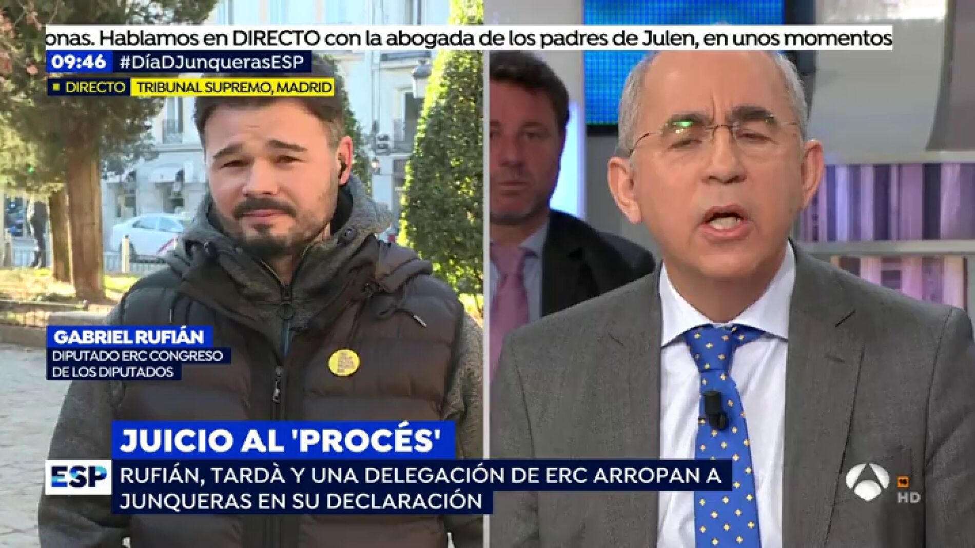 Encontronazo entre Gabriel Rufi&aacute;n y Juan Rosell