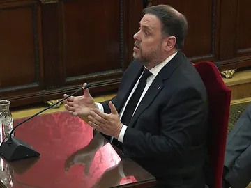 Oriol Junqueras durante su declaración en el juicio al 'procés' Oriol Junqueras durante su declaración en el juicio al 'procés'