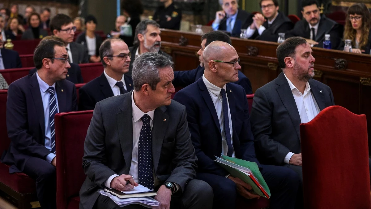 Joaquim Forn junto a Raül Romeva y Oriol Junqueras Joaquim Forn junto a Raül Romeva y Oriol Junqueras
