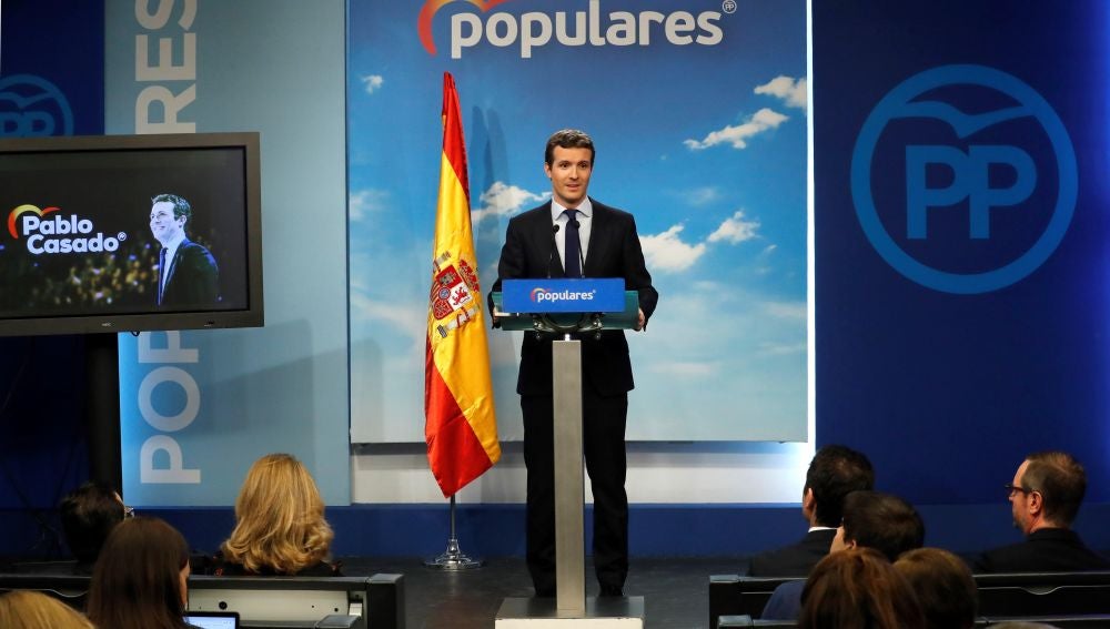 El líder del PP, Pablo Casado