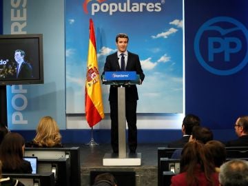 El líder del PP, Pablo Casado