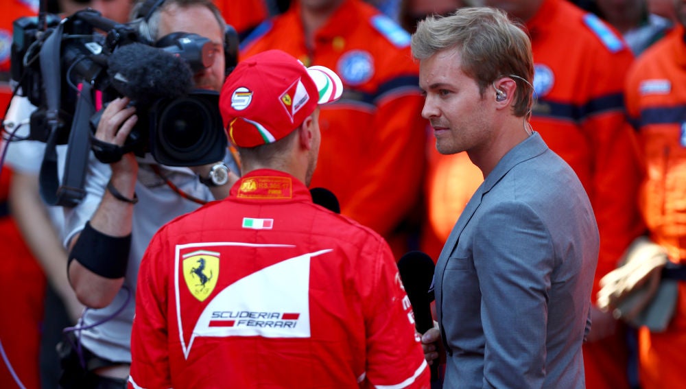 Nico Rosberg y Sebastian Vettel en el GP de Monaco