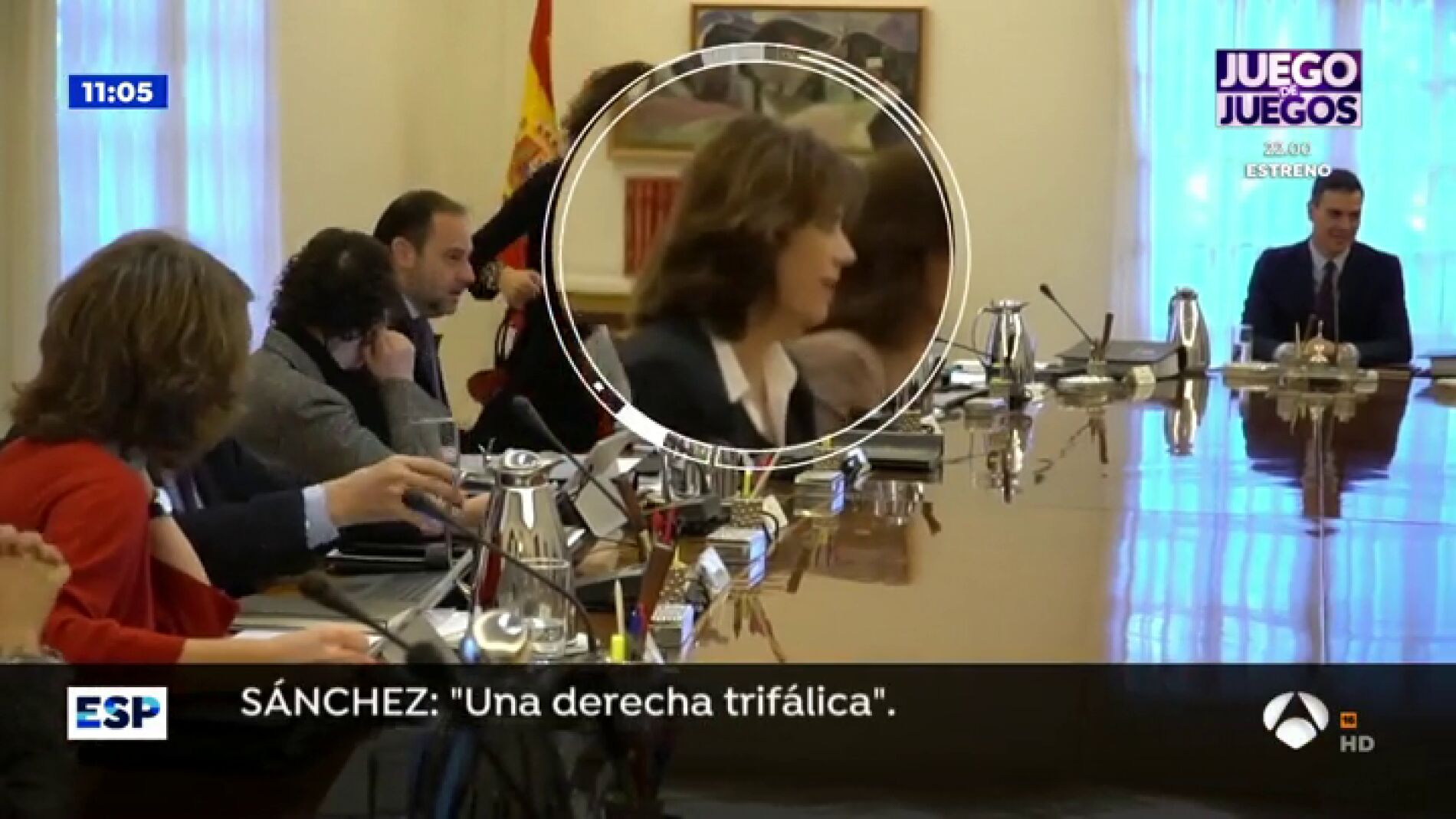 La 'pillada' a Pedro S&aacute;nchez en Consejo de Ministros.