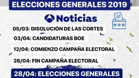 Calendario electoral generales 2019 Calendario electoral generales 2019