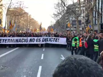 Manifestación en Barcelona contra el juicio al 'procés'