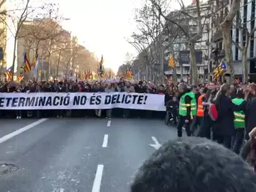 Manifestación en Barcelona contra el juicio al 'procés' Manifestación en Barcelona contra el juicio al 'procés'