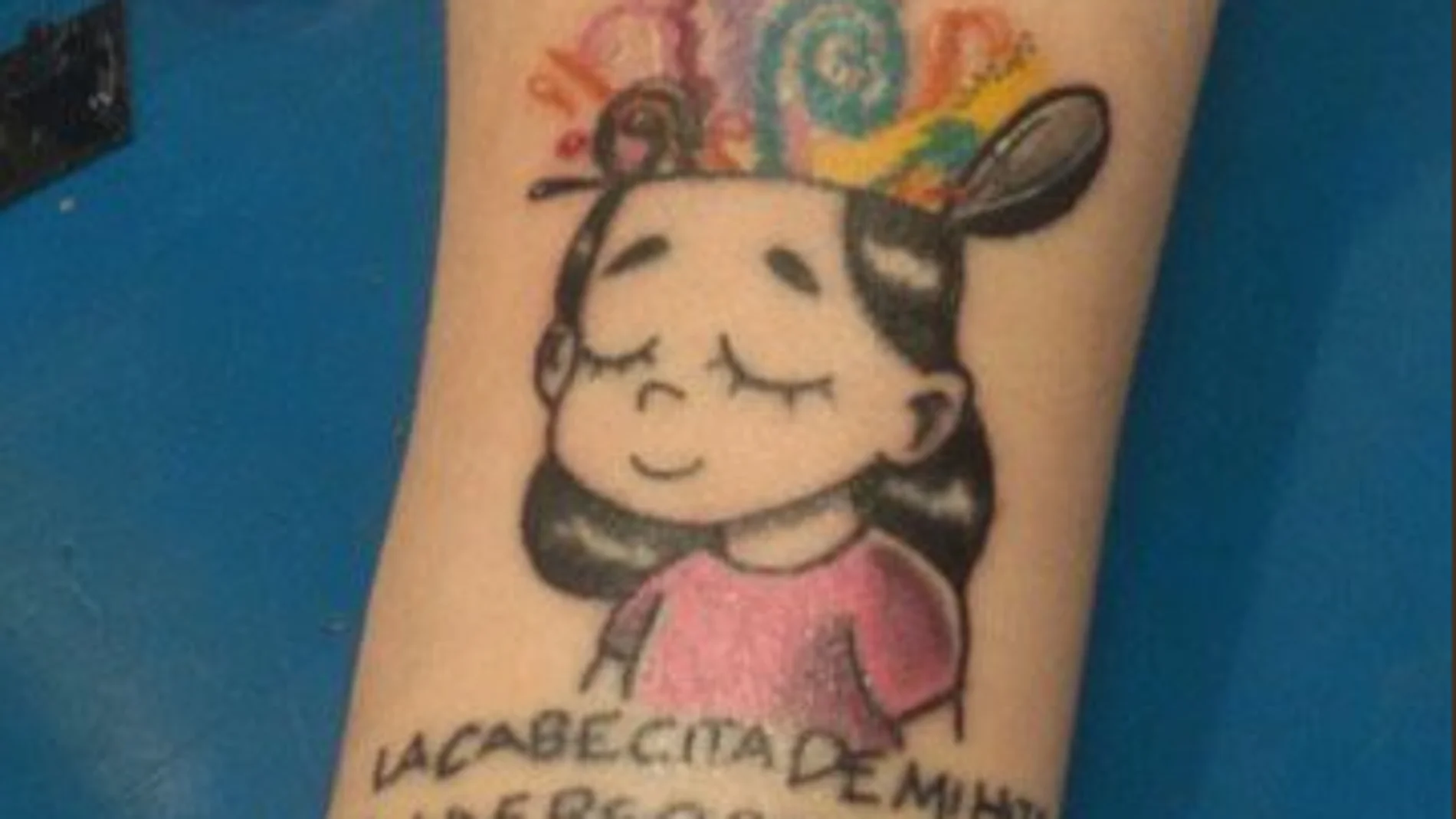Dibujo del tatuaje del cómic 'Habla María' sobre el autismo Dibujo del tatuaje del cómic 'Habla María' sobre el autismo