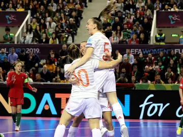 Mayte Mateo celebra un gol de España Mayte Mateo celebra un gol de España