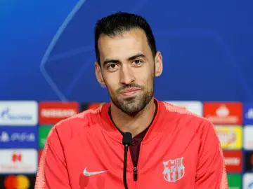 Sergio Busquets, en rueda de prensa en Lyon Sergio Busquets, en rueda de prensa en Lyon