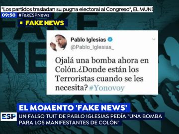 La 'fake new' sobre Pablo Iglesias.