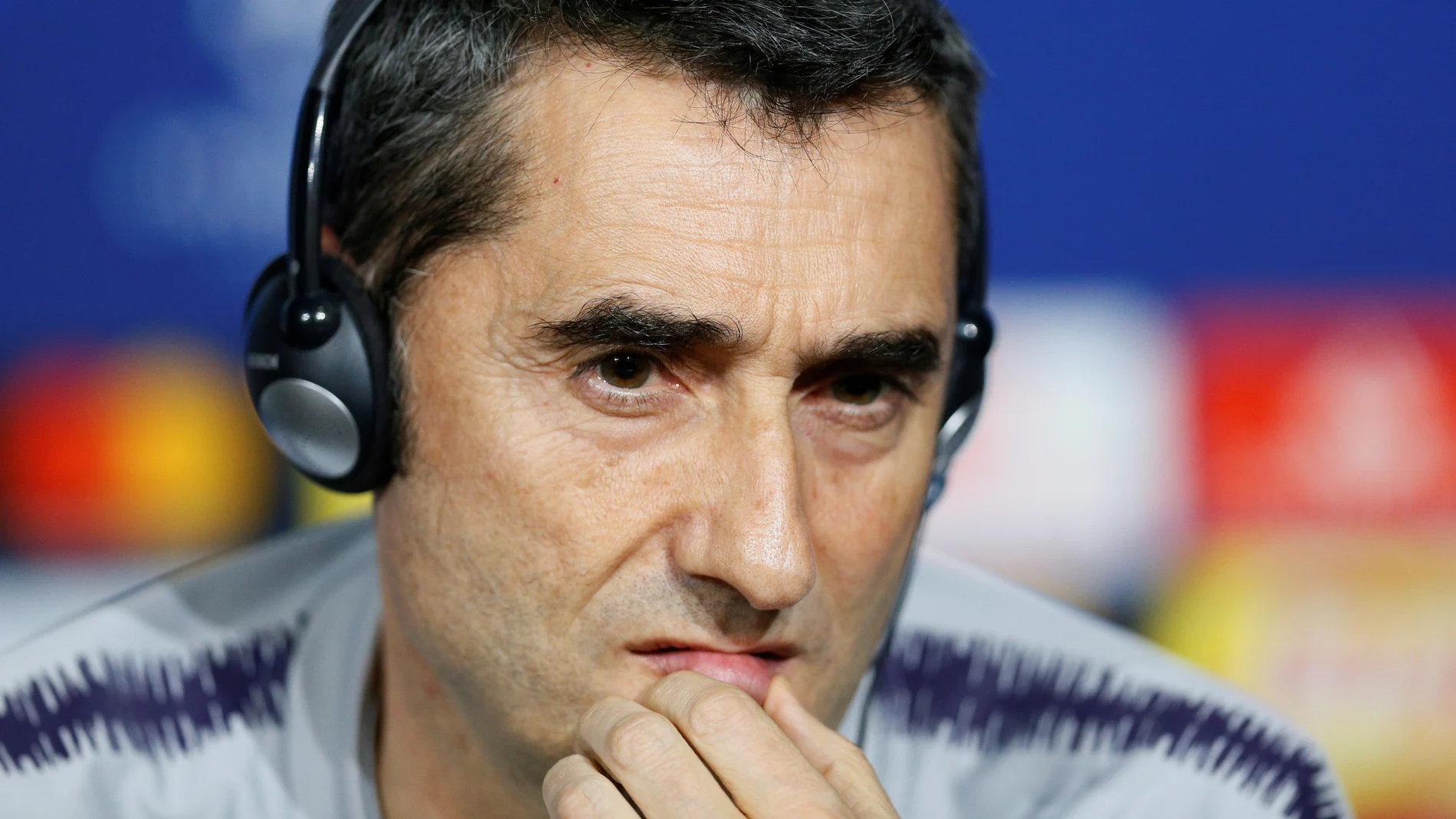 Ernesto Valverde, en rueda de prensa en Lyon Ernesto Valverde, en rueda de prensa en Lyon