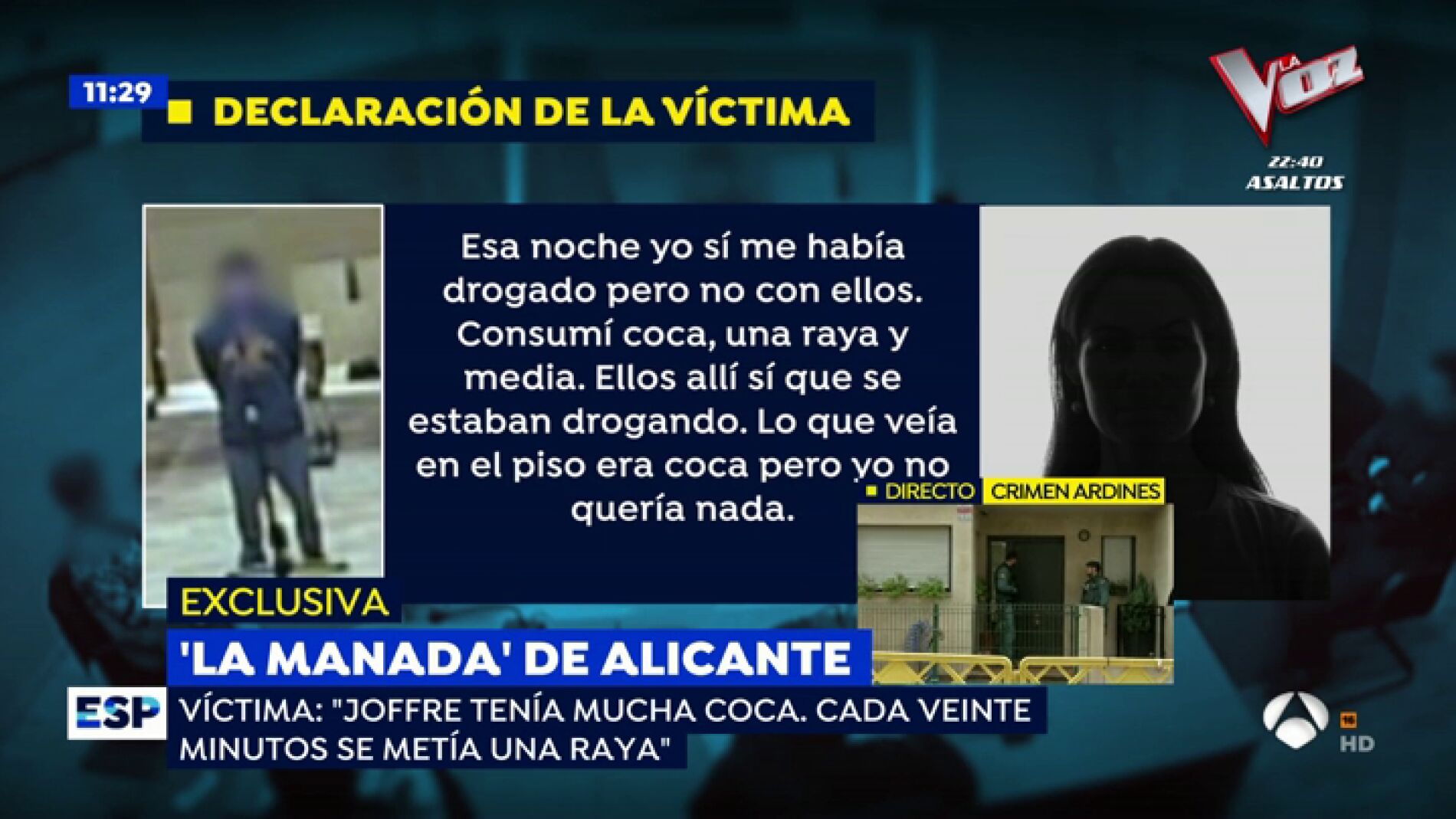 La declaraci&oacute;n de la v&iacute;ctima de la 'Manada de Callosa'.