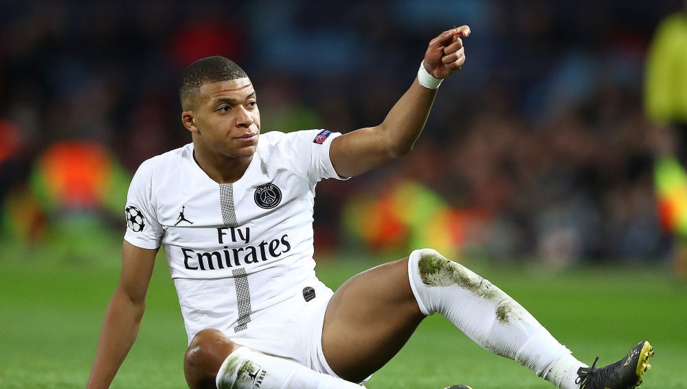 Mbappé, durante un partido con el PSG