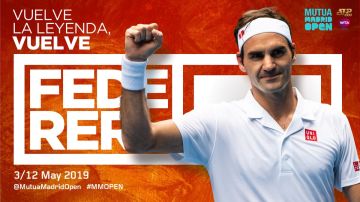 Federer volverá a jugar el Mutua Madrid Open
