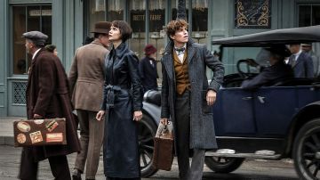 Katherine Waterston y Eddie Redmayne en 'Animales Fantásticos 2'
