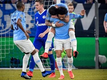 Leroy Sané, tras anotar su gol ante el Schalke