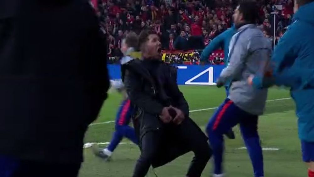 Así festejó Simeone el gol de Giménez