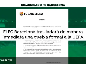 El Barcelona enviará una queja a la UEFA por la presencia de los Boixos en Lyon: asegura que viajaron por sus propios medios El Barcelona enviará una queja a la UEFA por la presencia de los Boixos en Lyon: asegura que viajaron por sus propios medios