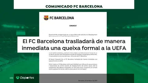 El Barcelona enviará una queja a la UEFA por la presencia de los Boixos en Lyon: asegura que viajaron por sus propios medios El Barcelona enviará una queja a la UEFA por la presencia de los Boixos en Lyon: asegura que viajaron por sus propios medios
