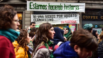 Protesta a favor del aborto en Argentina