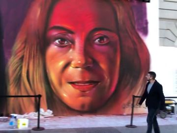  La mirada de cuatro mujeres invade la Gran Vía de Madrid en el 8M a golpe de arte urbano