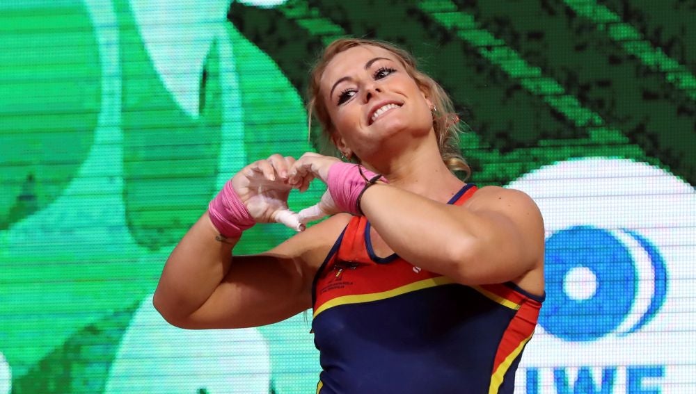 Lydia Valentín, durante una competición
